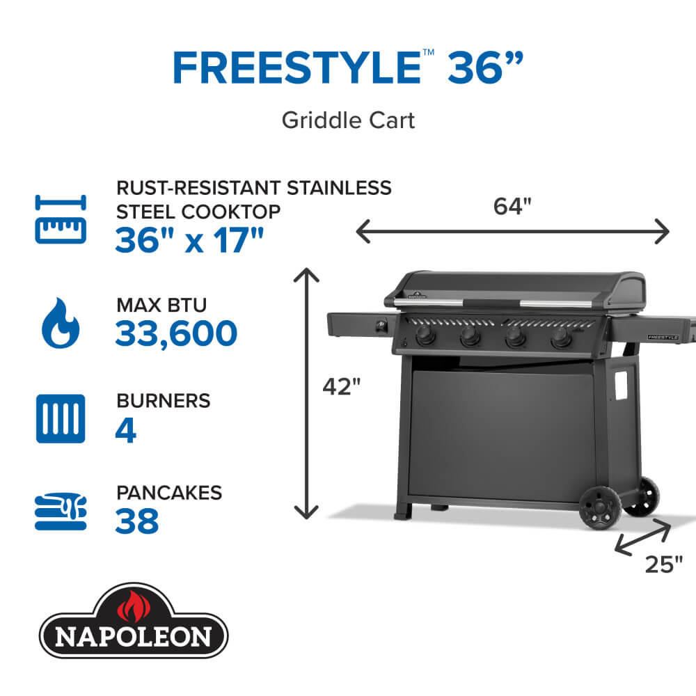 Freestyle™ 36 Inch Griddle Rust-Resistant Stainless Steel Cooktop - Image 2